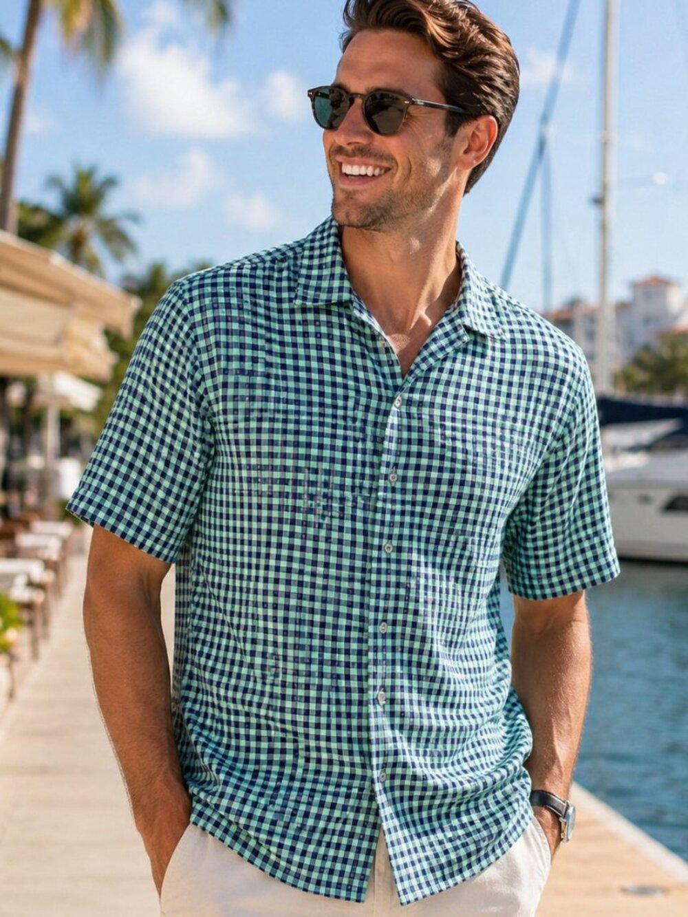 Bugatchi Uomo Luxury Modal Shirt Plaid Size L